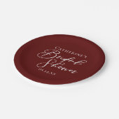 Chique Bourgondische Vrijgezellenfeest gepersonali Papieren Bordje (Gekanteld)