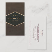 Chique boutique faux bruin suède diamant embleem visitekaartje (Voorkant / Achterkant)