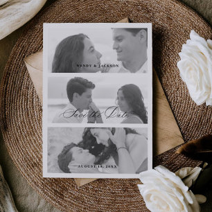 Chique brede foto save the date aankondigingskaart