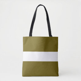 Chique brede gouden olijf witte naadloze strepen tote bag