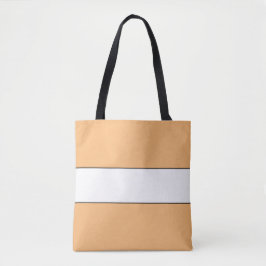 Chique brede pastel perzik Sinaasappel witte sport Tote Bag