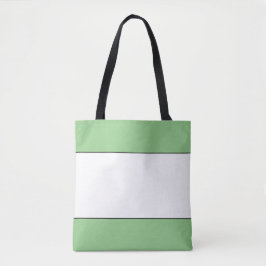 Chique breed omlijnde witte lichtgroene rand strep tote bag
