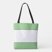 Chique breed omlijnde witte lichtgroene rand strep tote bag (Achterkant)