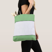 Chique breed omlijnde witte lichtgroene rand strep tote bag (Dichtbij)
