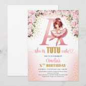 Chique brief Een monogram ballerina meisje verjaar Kaart (Voorkant / Achterkant)