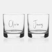 Chique bruid bruidegom bruiloft whisky glas (Voorkant)