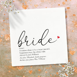 Chique Bruid Definitie, Bruiloftsscript Fun Servet