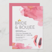 Chique bruid en boujee vrijgezellenfeest kaart (Voorkant / Achterkant)