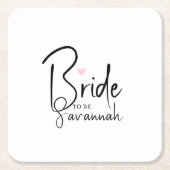 Chique Bruid In Spe | Gepersonaliseerde Naam Kartonnen Onderzetters (Voorkant)