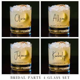 Chique Bruids Party Script Monogram Bruiloft Whisky Glas