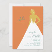 Chique Bruids Silhouet Citrus Bruids Brunch Kaart (Voorkant)