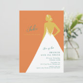 Chique Bruids Silhouet Citrus Bruids Brunch Kaart (Staand voorkant)