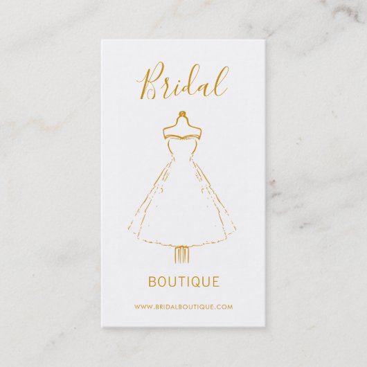 Chique bruids stylist bruiloft vrouwen kleding gou visitekaartje (Voorkant)