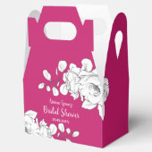 Chique bruidsfeest magenta witte bloemen bedankdoosjes (Geopend)