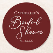 Chique bruidsjurk bruiloftopener personalized ronde kartonnen onderzetter (Voorkant)