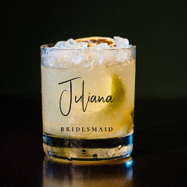 Chique bruidsmeisje bruids vrijgezellenfeest whisky glas