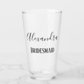 Chique bruidsmeisje elegante tekst glas (Voorkant)