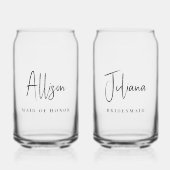 Chique bruidsmeisje van eer bruiloft blikvorm glas (Voorkant)