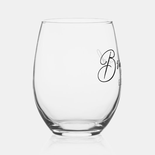 Chique bruidsmeisje  vrijgezellenfeest wijnglas zonder voet (Rechts)