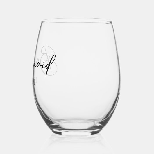 Chique bruidsmeisje  vrijgezellenfeest wijnglas zonder voet (Links)