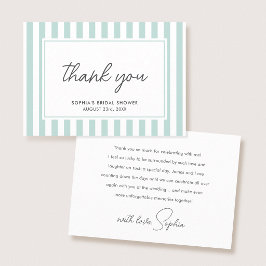 Chique Bruidsmeisjesfeest Modern Script Teal Strep Bedankkaart