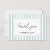 Chique Bruidsmeisjesfeest Modern Script Teal Strep Bedankkaart (Voorkant)