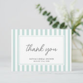 Chique Bruidsmeisjesfeest Modern Script Teal Strep Bedankkaart (Staand voorkant)