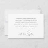 Chique Bruiloft Bridal Shower Modern Script Blauwe Bedankkaart (Achterkant)
