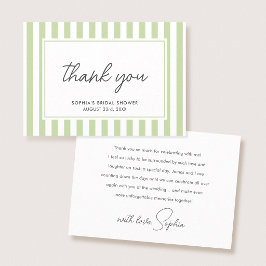 Chique Bruiloft Bridal Shower Modern Script Groene Bedankkaart