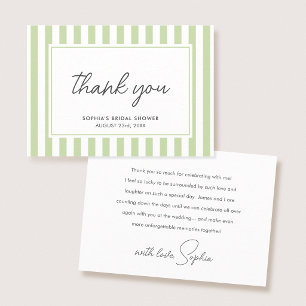 Chique Bruiloft Bridal Shower Modern Script Groene Bedankkaart
