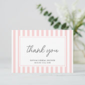 Chique Bruiloft Bridal Shower Modern Script Roze S Bedankkaart (Staand voorkant)