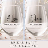 Chique bruiloft bruidsmeisje Maid of Honor Wijnglas Zonder Voet
