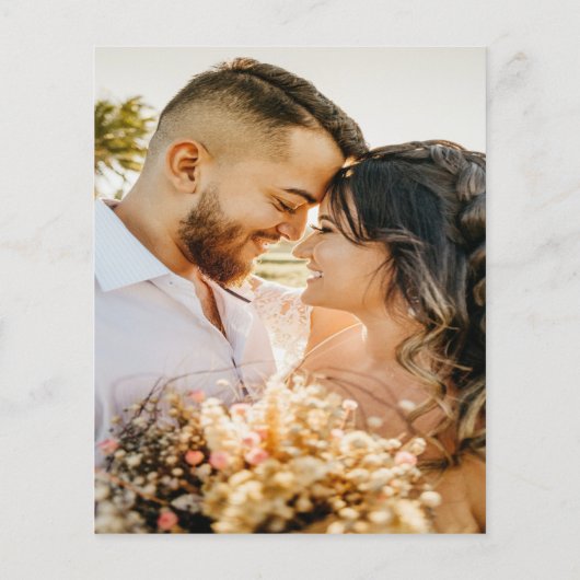 Chique bruiloft dank u tweezijdige foto minimalist (Achterkant)