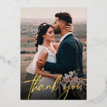 Chique bruiloft foto dank je wel script modern