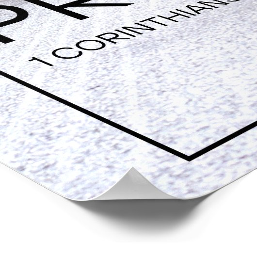 Chique bruiloft gangpad teken - 1 korintiërs 13:6 poster (Hoek)