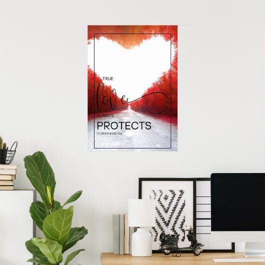 Chique bruiloft gangpad teken - 1 korintiërs 13:6 poster (Thuiskantoor)