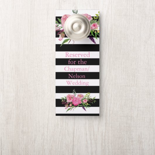 Chique bruiloft gast gereserveerde kamer teken deurhanger (Op knop)