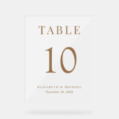 Chique Bruiloft Receptie Gouden Tafelnummer Froste Acryl Bord (Voorkant)