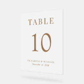 Chique Bruiloft Receptie Gouden Tafelnummer Froste Acryl Bord (Hoek)