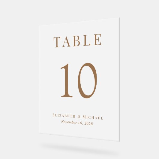 Chique Bruiloft Receptie Gouden Tafelnummer Froste Acryl Bord (Hoek)