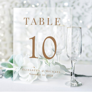 Chique Bruiloft Receptie Gouden Tafelnummer Froste Acryl Bord