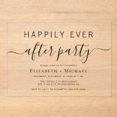 Chique bruiloft receptie na feest acryl uitnodigingen (Voorkant)