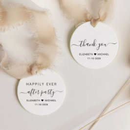 Chique bruiloft receptie na feest dank u bedankjes labels
