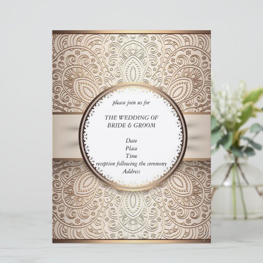 Chique bruiloft uitnodigingen op champagnekarton (Staand voorkant)