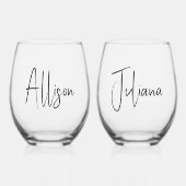 Chique bruiloft vrijgezellenfeest wijnglas zonder voet (Voorkant)