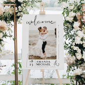 Chique bruiloft welkom teken met foto poster