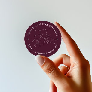 Chique bruiloft wijn borrel ronde sticker