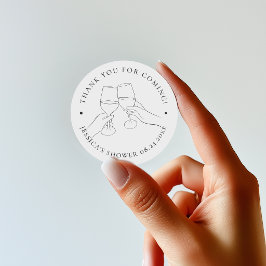 Chique bruilofts-wijnfeest ronde sticker