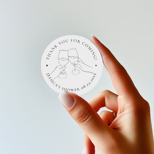 Chique bruilofts-wijnfeest ronde sticker