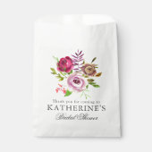 Chique bruiloftsuitnodiging Fuchsia Roze Bloemstuk Bedankzakje (Voorkant)